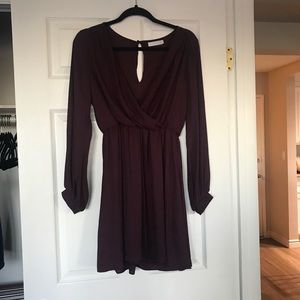 Plum Surplice Dress